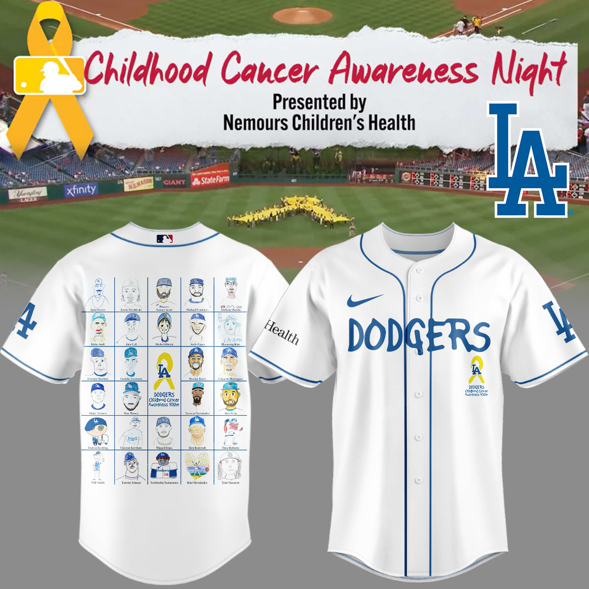 LA Dodgers Childhood Cancer Awareness Night Limited Jersey