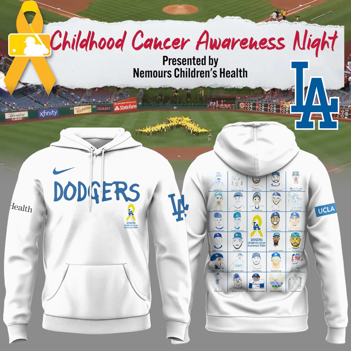 LA Dodgers Childhood Cancer Awareness Night Limited Hoodie
