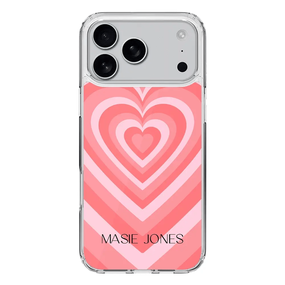 Personalized Name Retro Hearts, Phone Case