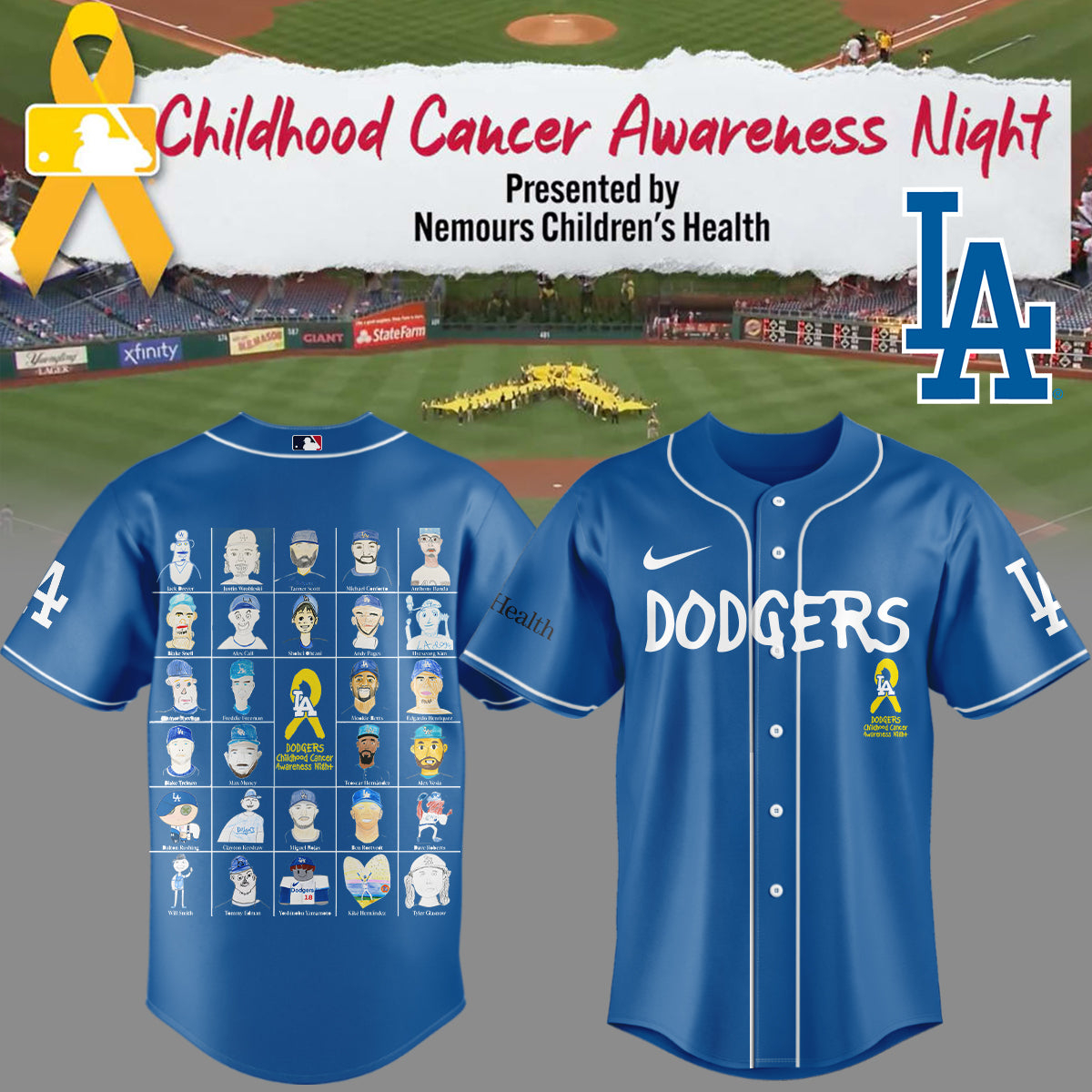 LA Dodgers Childhood Cancer Awareness Night Limited Jersey