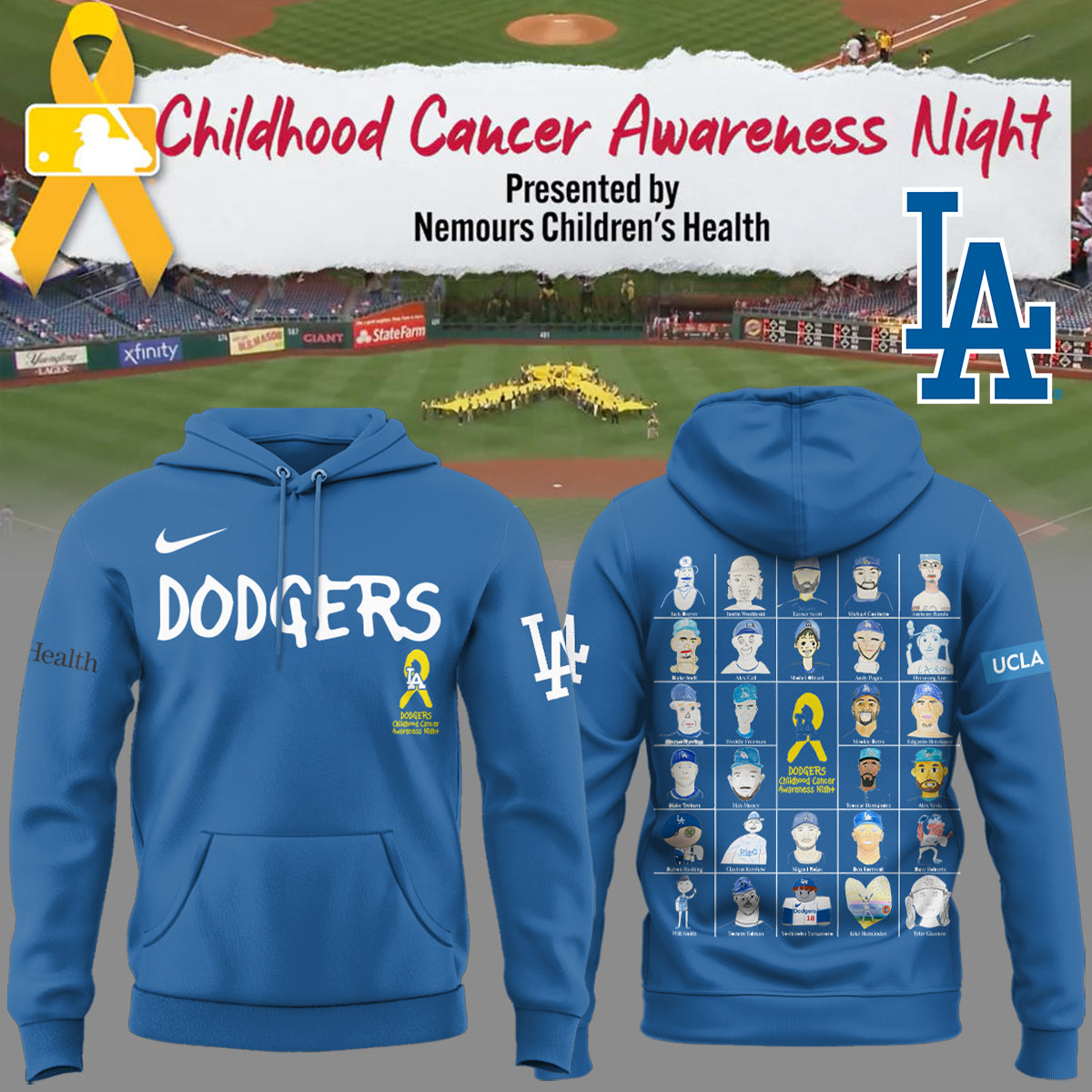 LA Dodgers Childhood Cancer Awareness Night Limited Hoodie