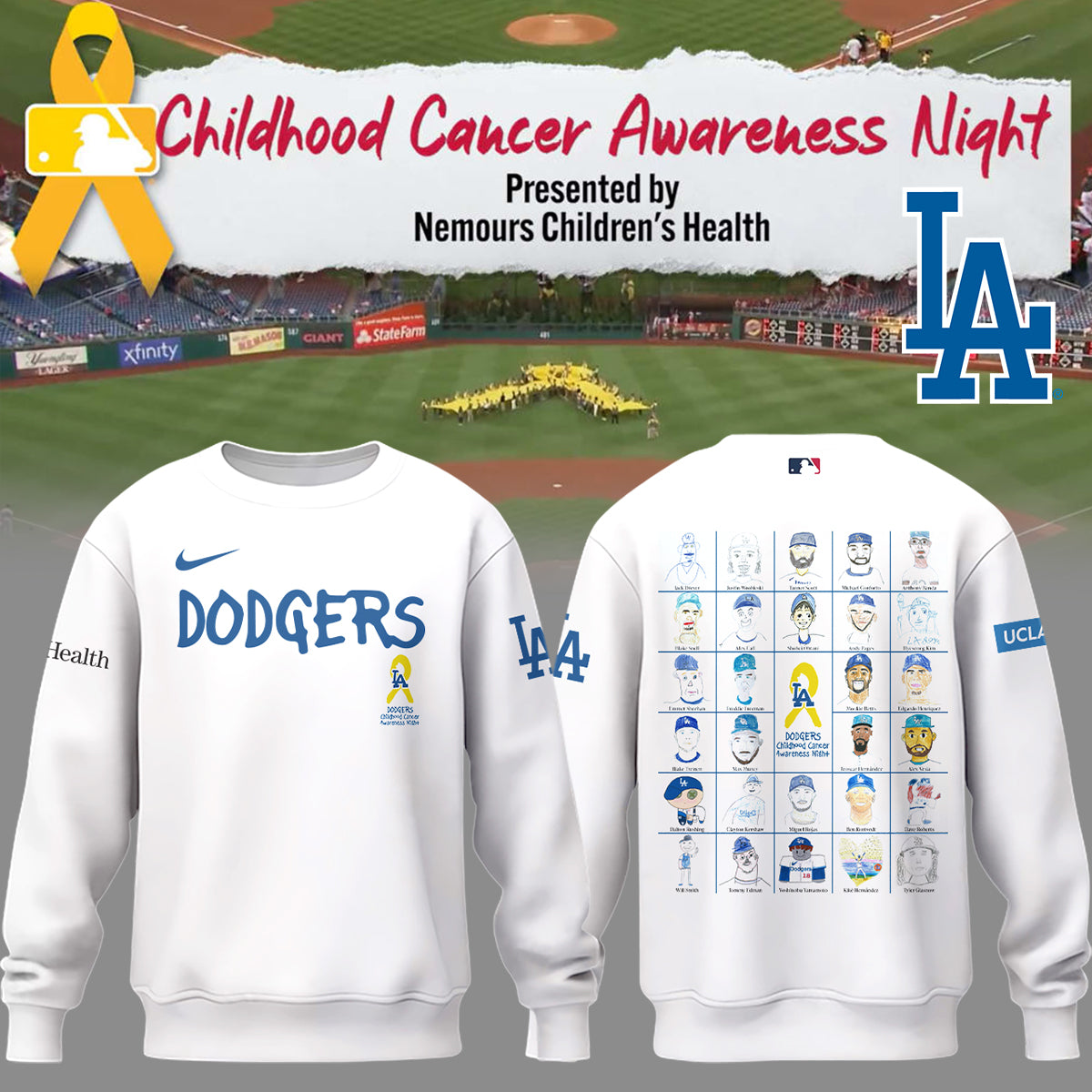 LA Dodgers Childhood Cancer Awareness Night Limited SweatShirt