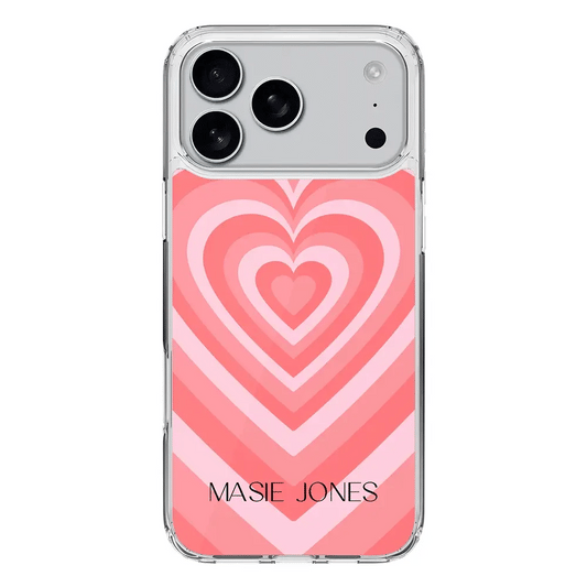 Personalized Name Retro Hearts, Phone Case