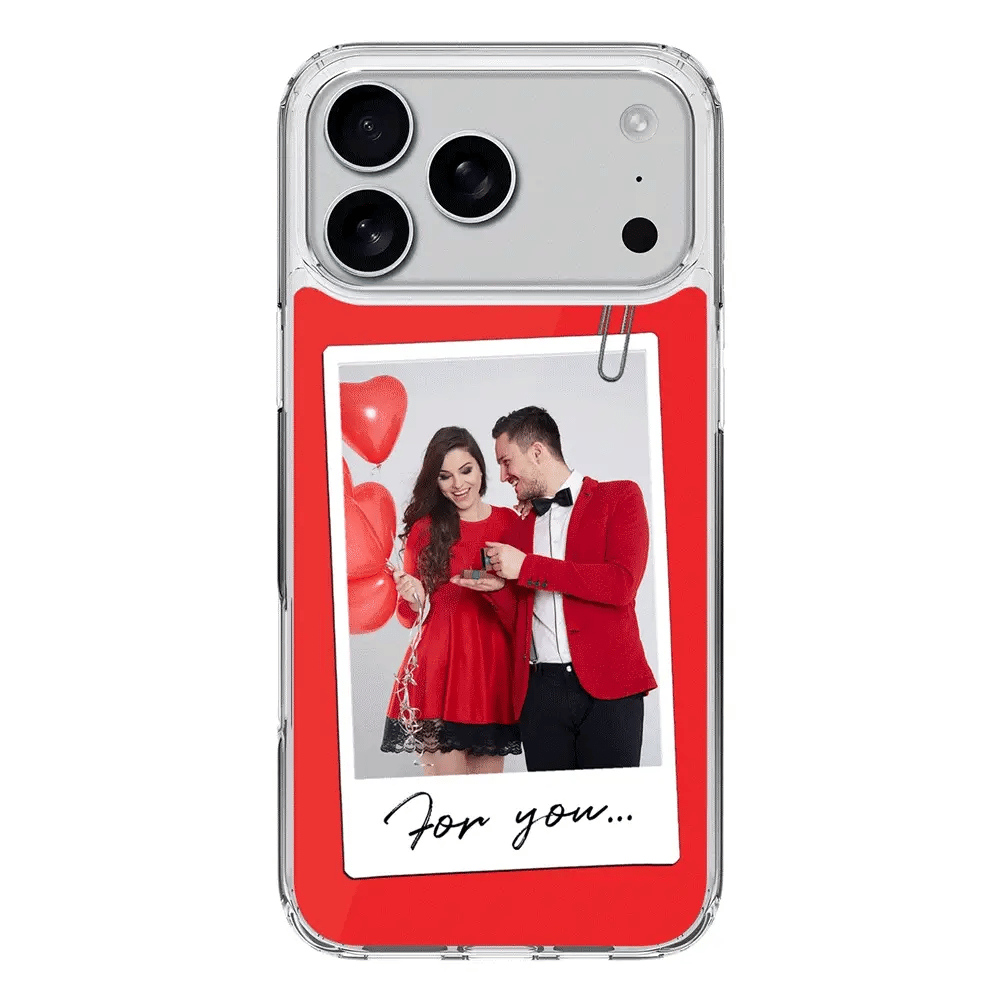 Personalized Polaroid Photo Valentine, Phone Case Custom Name&Image