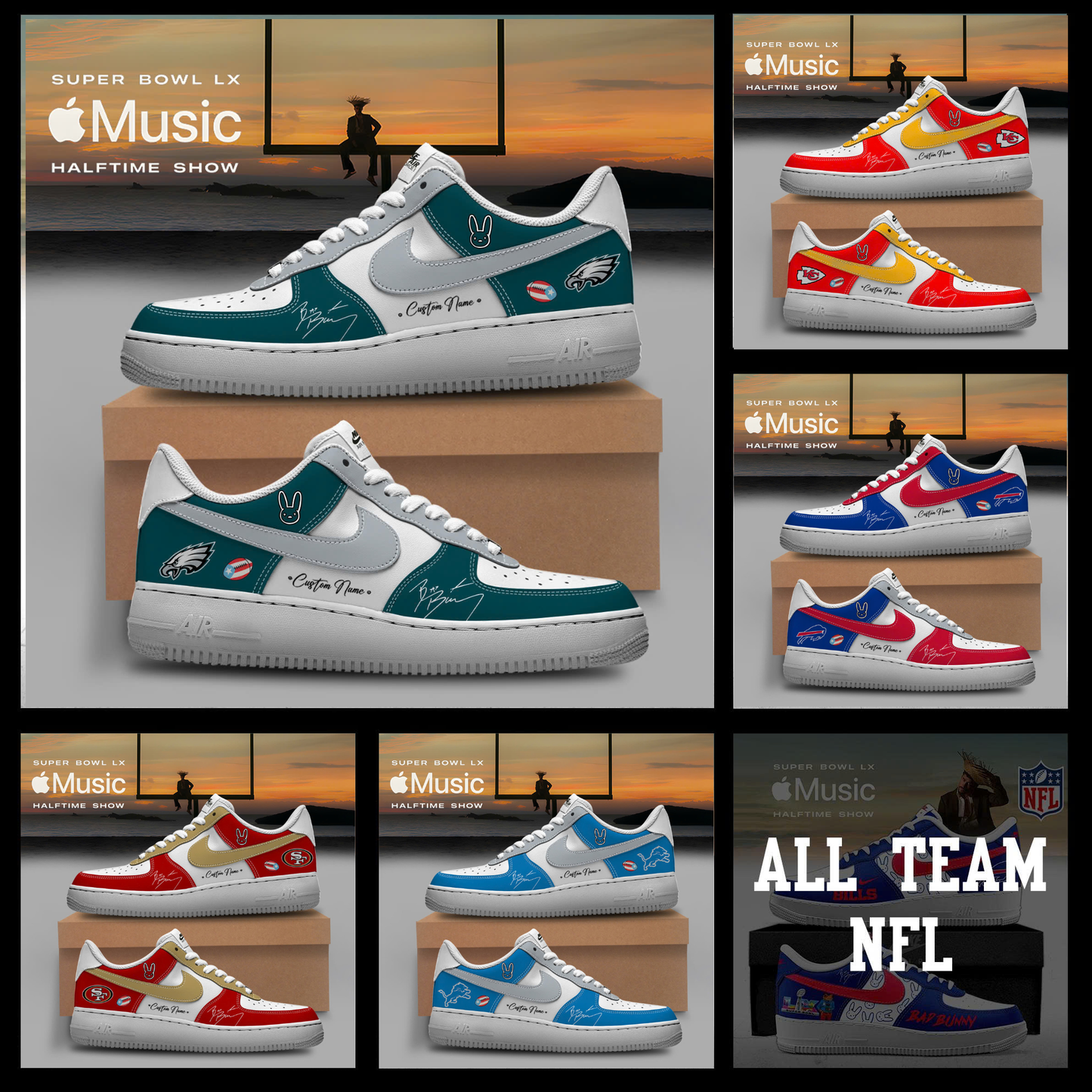 NFL x Bad Bunny Super Bowl Shoes – All Teams Edition