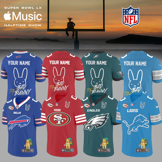 NFL x Bad Bunny Super Bowl Jersey – All Teams Edition (Custom Name & Number)
